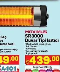 MAXİMUS DUVAR TİPİ ISITICI MAXİMUS DUVAR TİPİ ISITICI